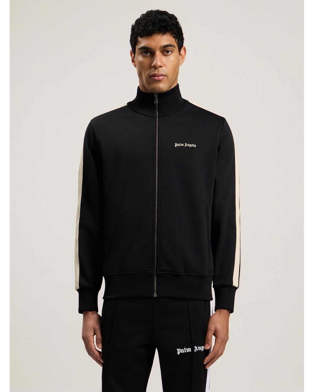 Palm Angels Black Classic Logo Track Jacket For for men