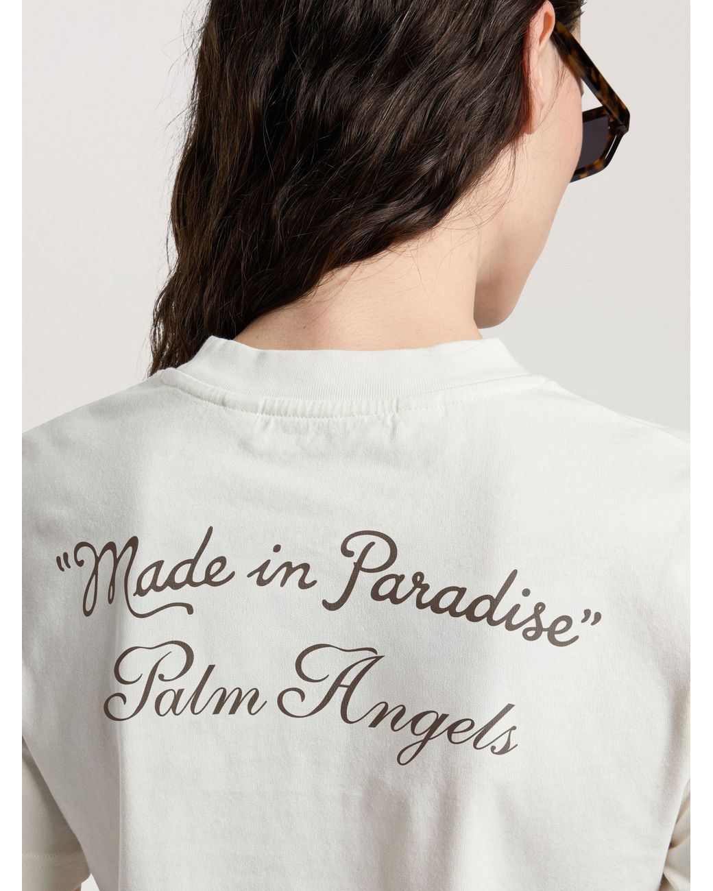 Palm Angels White Paradise Regular T-Shirt Off