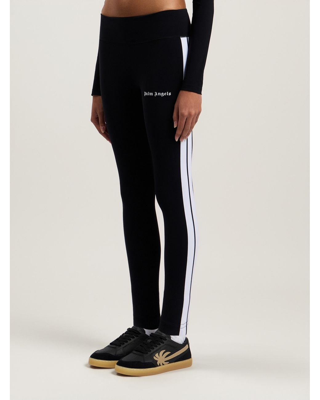 Palm Angels Black Training Track Leggings