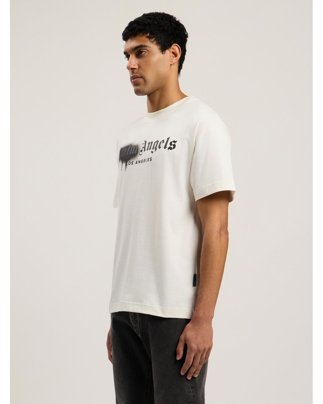 Palm Angels Natural Spray City Los Angeles T-Shirt for men