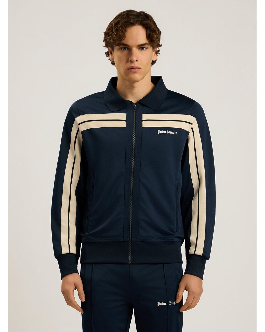 Palm Angels Blue Heritage Logo Track Jacket for men