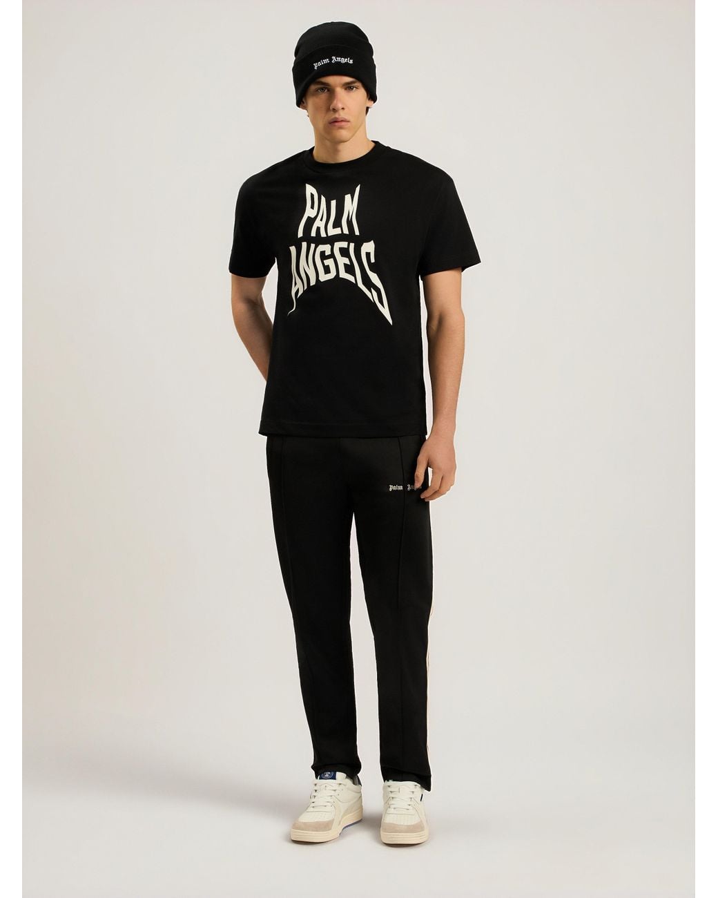 Palm Angels Black Palm Distorted Regular T-Shirt for men