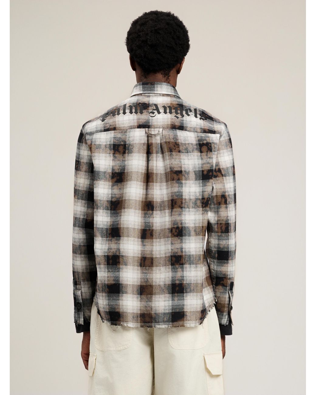 Palm Angels White Classic Logo Check Shirt for men