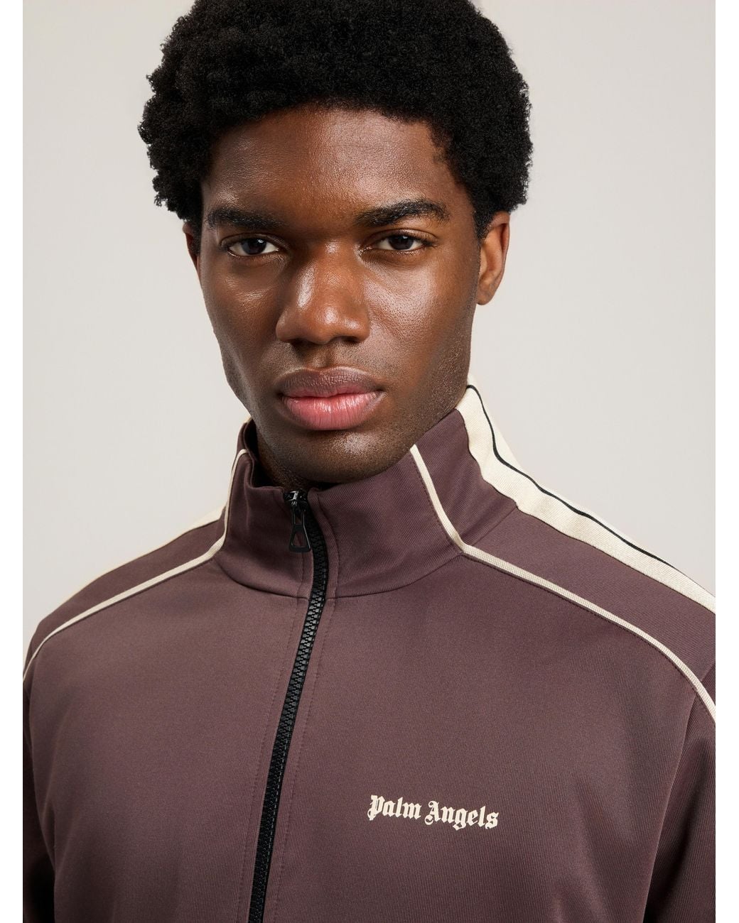 Palm Angels Brown Classic Logo Vintage Track Jacket for men