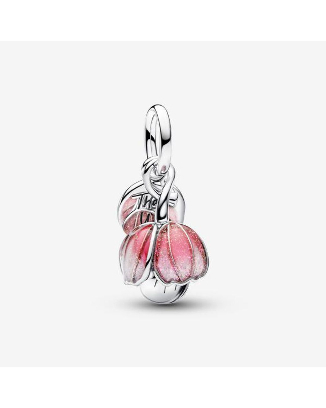 Pandora Pink Two-Tone Blooming Flower Dangle Charm