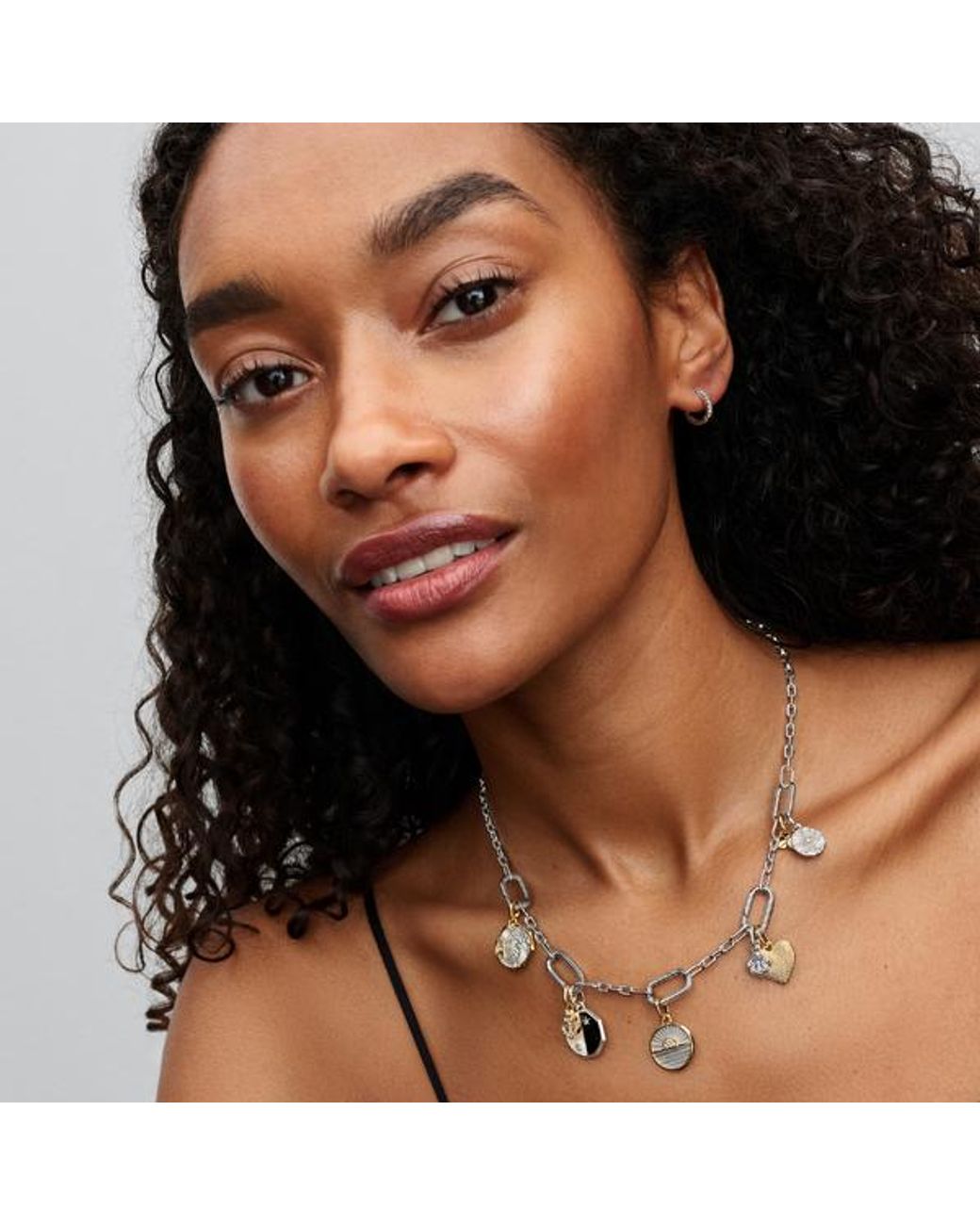 Pandora Metallic Five Links Chain Necklace