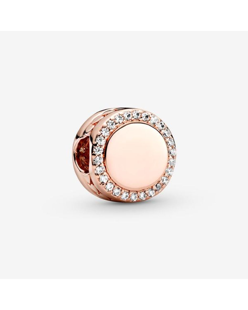 Pandora Pink Engravable Sparkling Button Charm