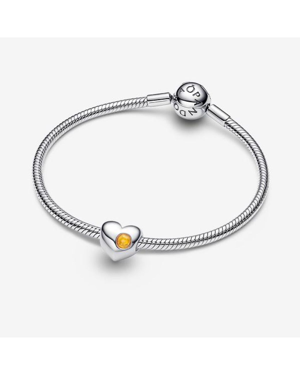 Pandora Metallic Engravable November Birthstone Heart Charm