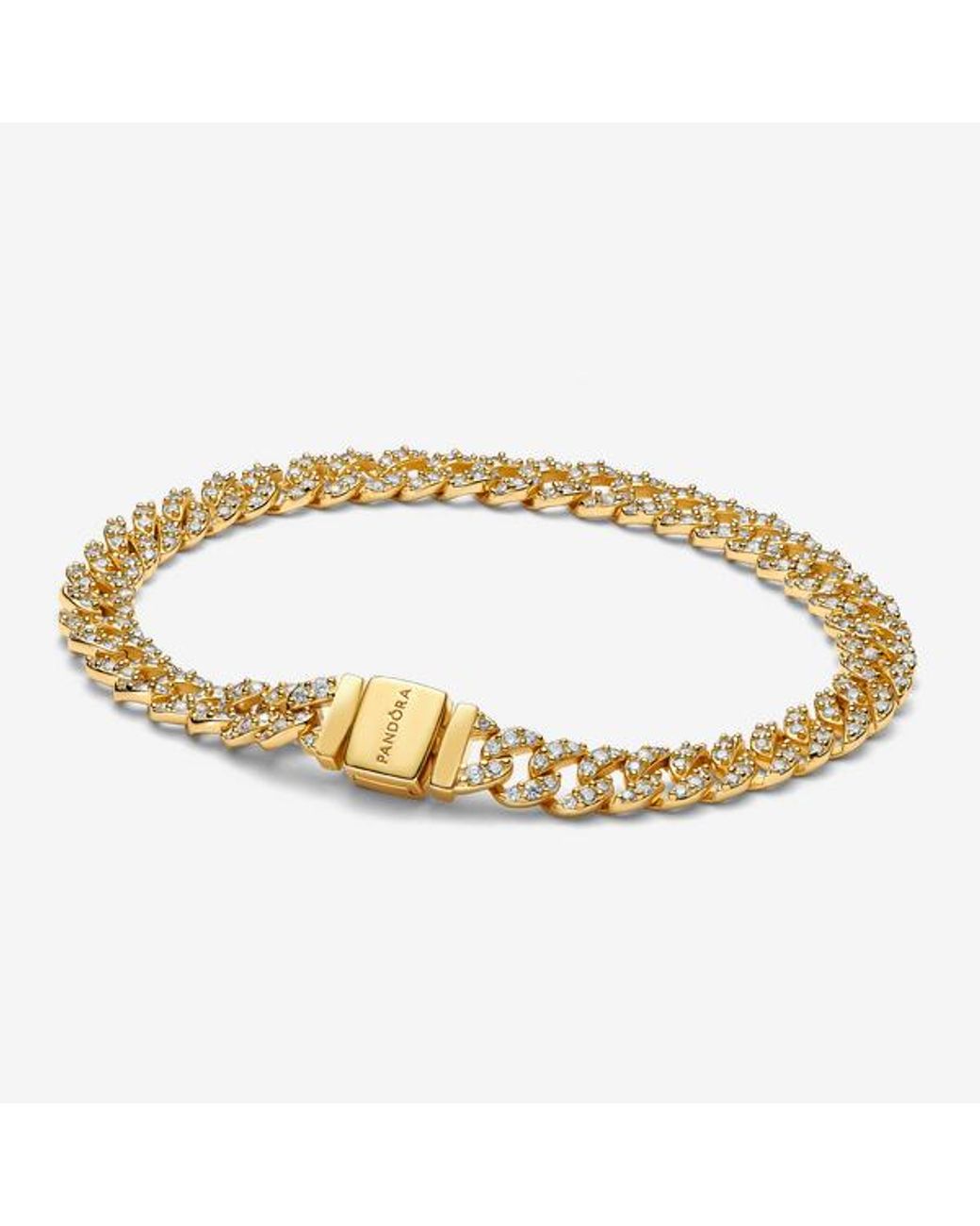Pandora Metallic Pavé Cuban Chain Bracelet