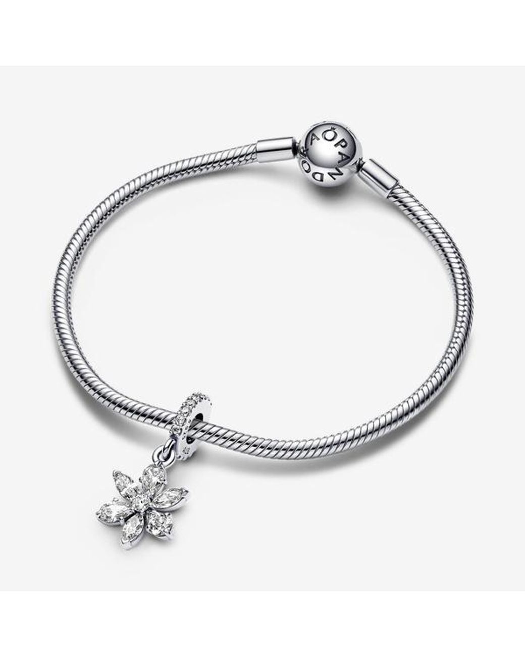 Pandora White Sparkling Herbarium Cluster Dangle Charm