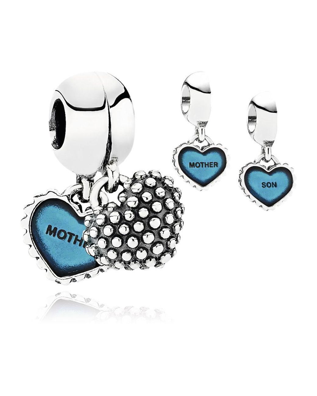 Mother's Gift 925 Sterling Silver Pearlescent White Heart Mum Double Dangle  Charm fit Original Pandora Bracelet Jewelry - AliExpress
