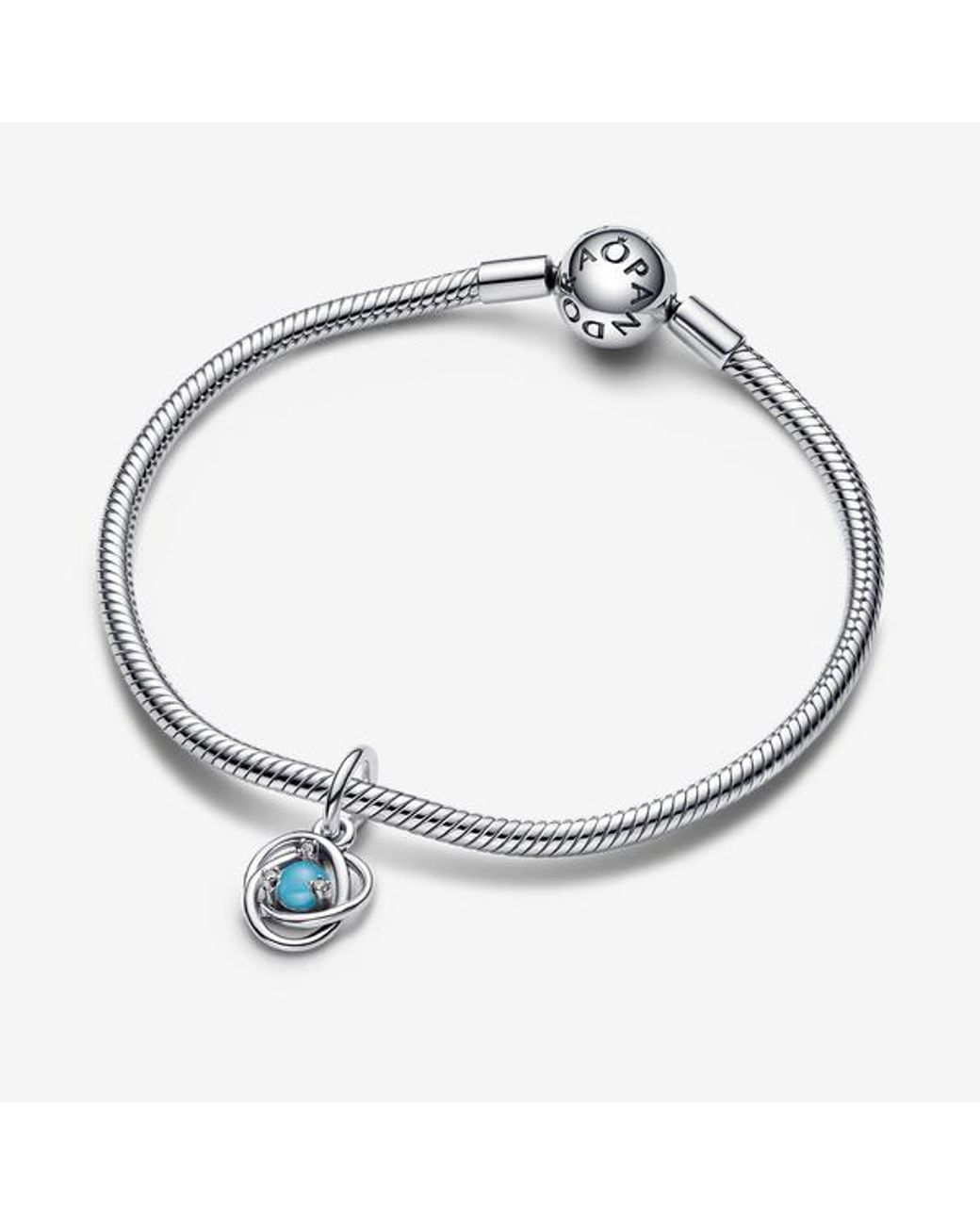 Pandora Blue December Birthstone Eternity Circle Dangle Charm
