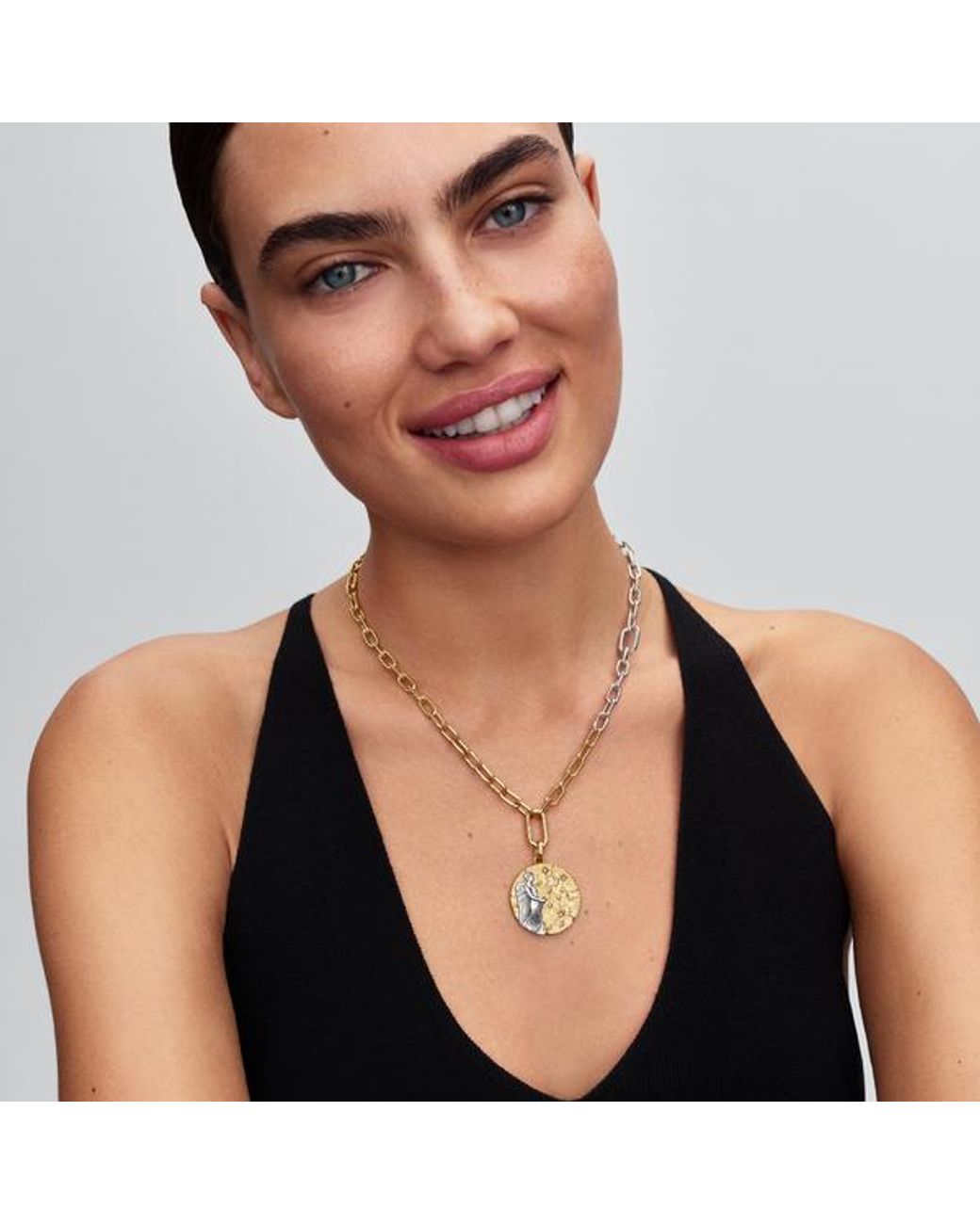 Pandora Metallic Virgo Zodiac Oversized Medallion Charm