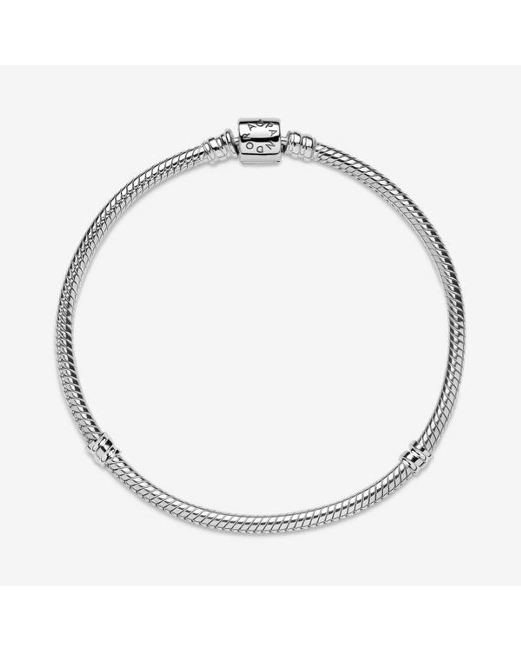 Pandora Metallic Moments Daisy Flower Clasp Snake Chain Bracelet