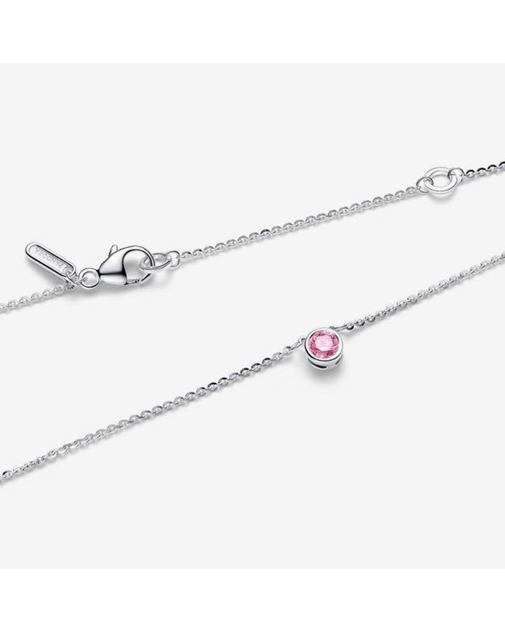 Pandora Metallic Era Bezel Sterling Lab-Grown Diamond Pendant Necklace