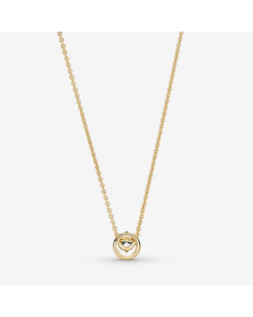 Pandora Metallic Sparkling Round Halo Pendant Collier Necklace