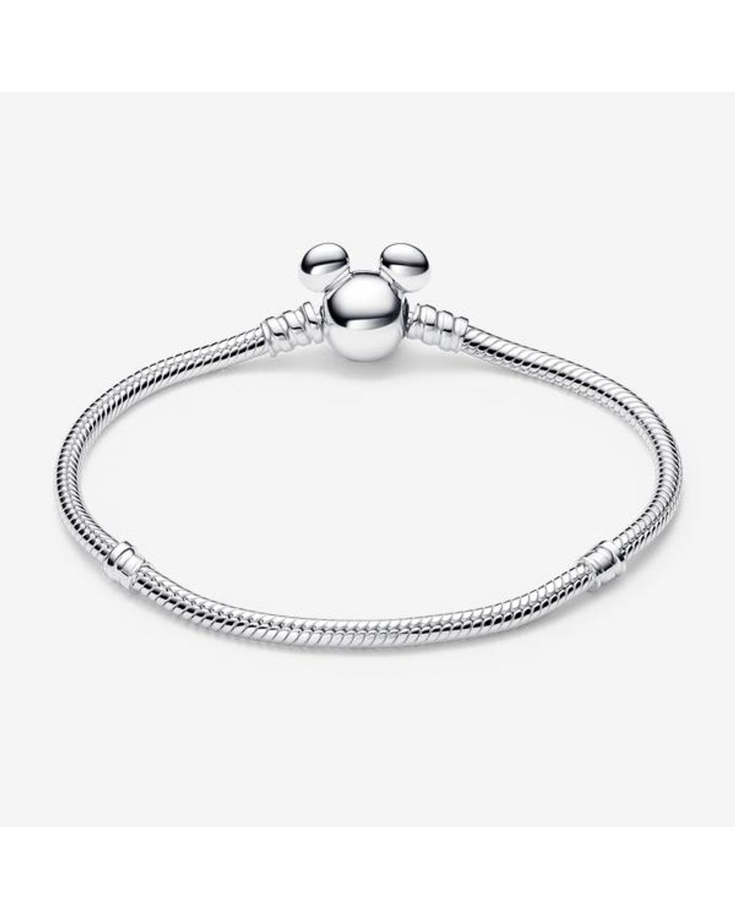 Pandora Metallic Disney Mickey Mouse Clasp Moments Snake Chain Bracelet