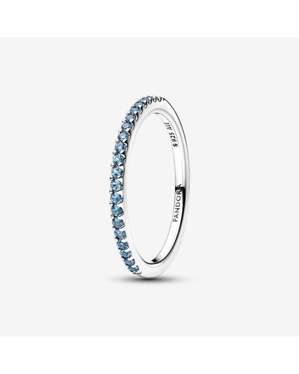 Pandora Metallic Sparkling Aquamarine Half-Eternity Band Ring