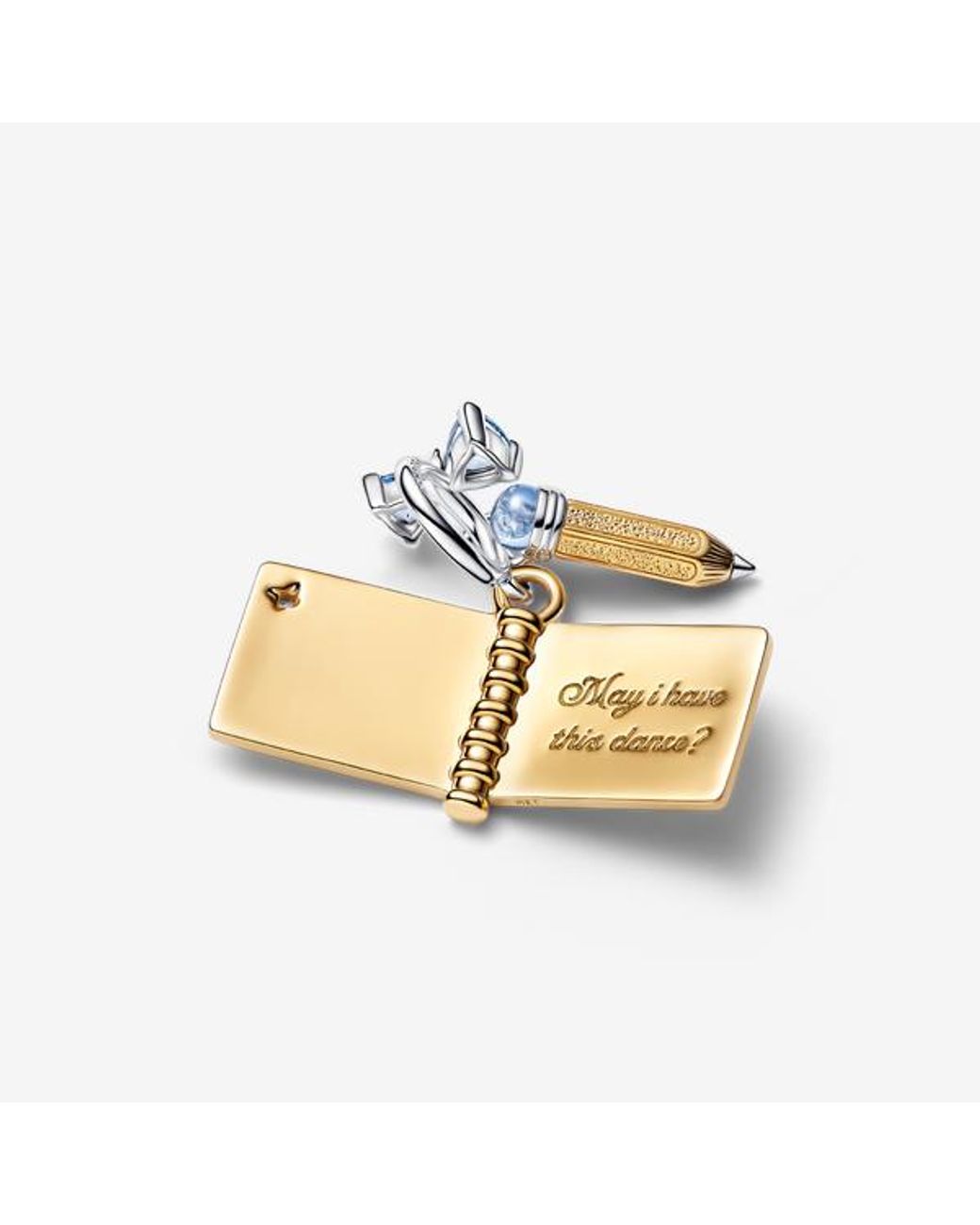 Pandora Metallic Bridgerton Dance Card & Pencil Dangle Charm