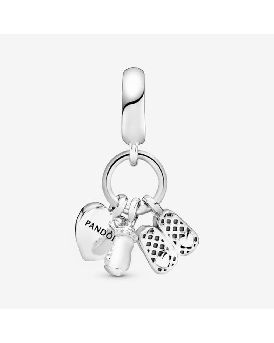 Pandora White Baby Bottle & Shoes Dangle Charm