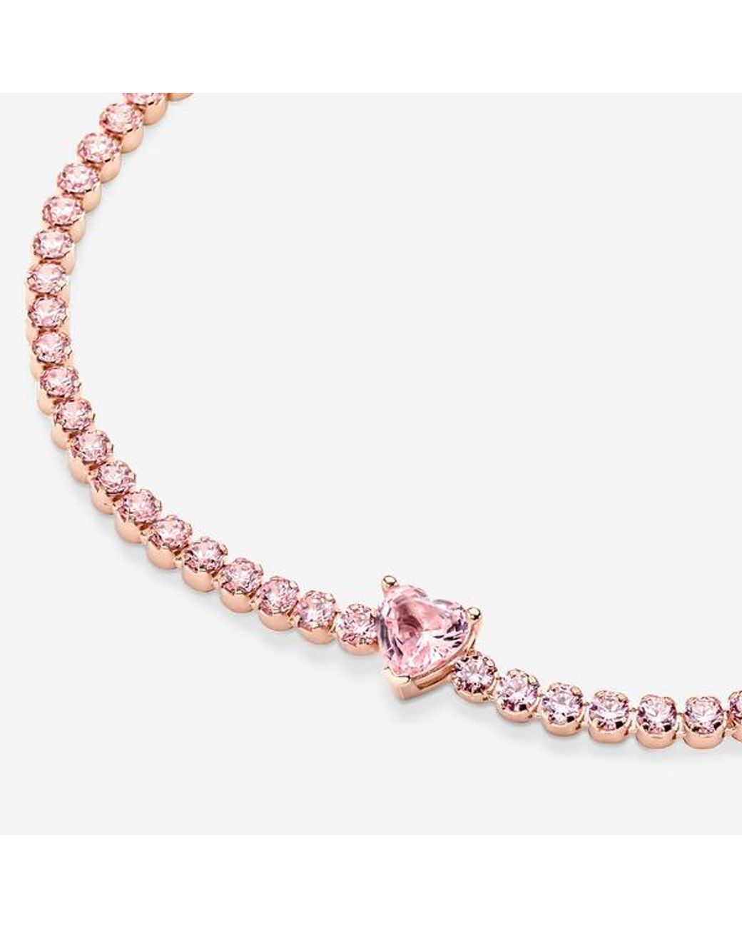 Pandora Pink Sparkling Heart Tennis Bracelet