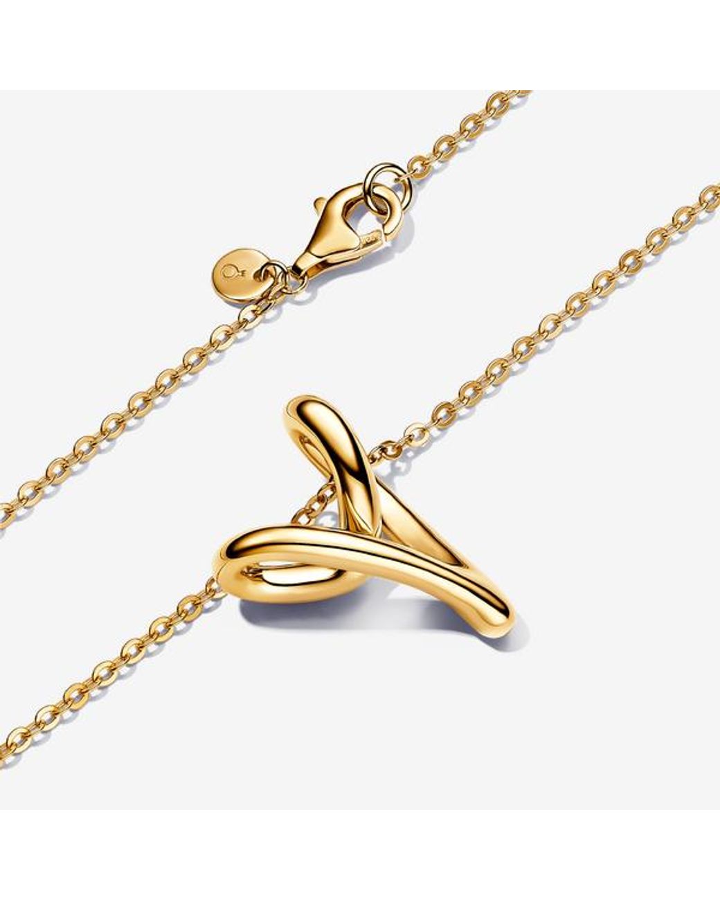 Pandora Metallic Organically Shaped Circles T-bar Necklace