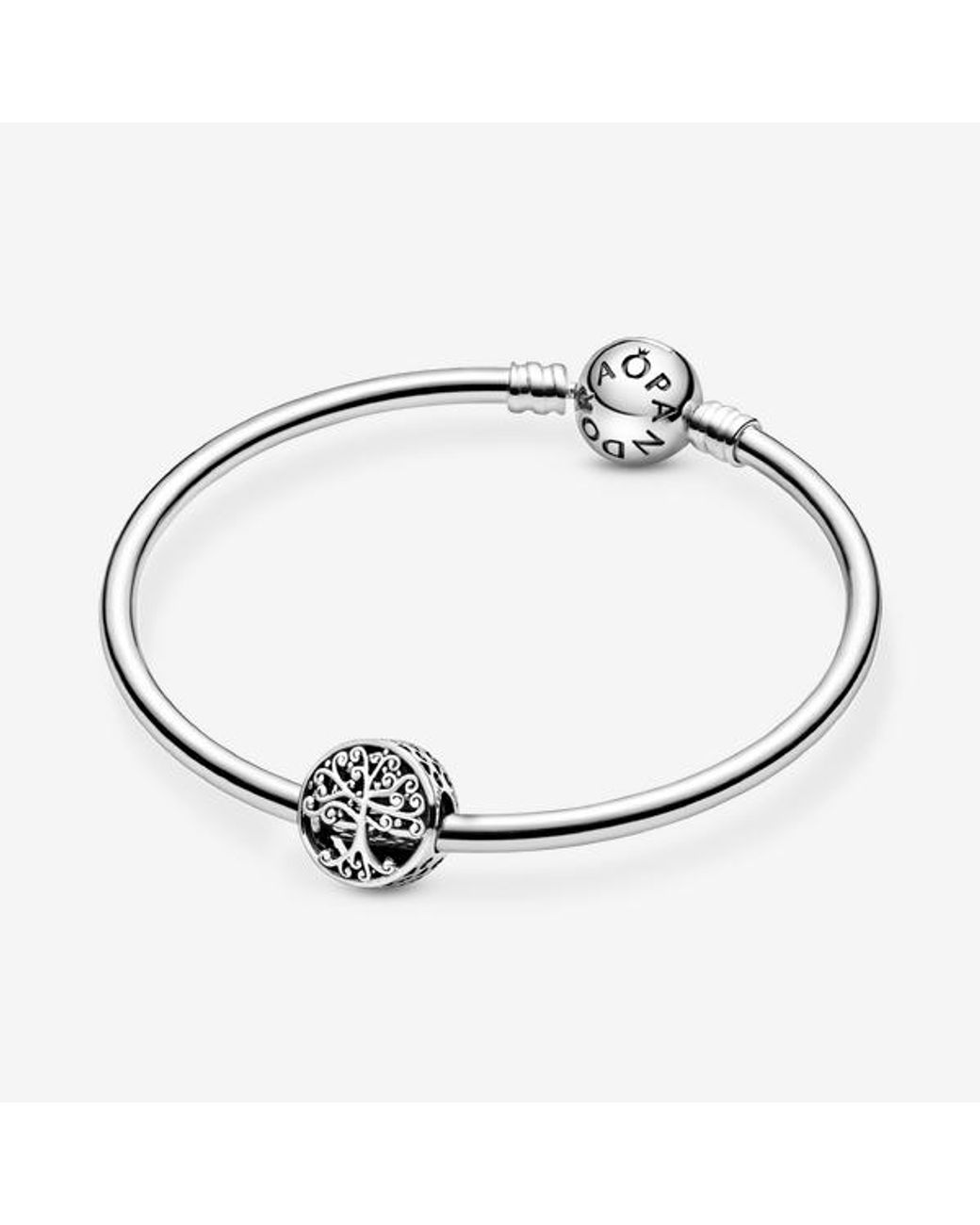 Pandora Black Moments Sterling Silver Openwork Family Roots Charm Bracelet Charm