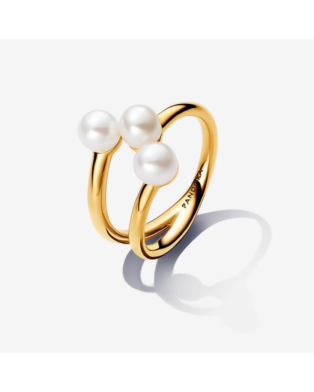 Pandora Metallic Treated Freshwater Cultured Pearl Open Ring