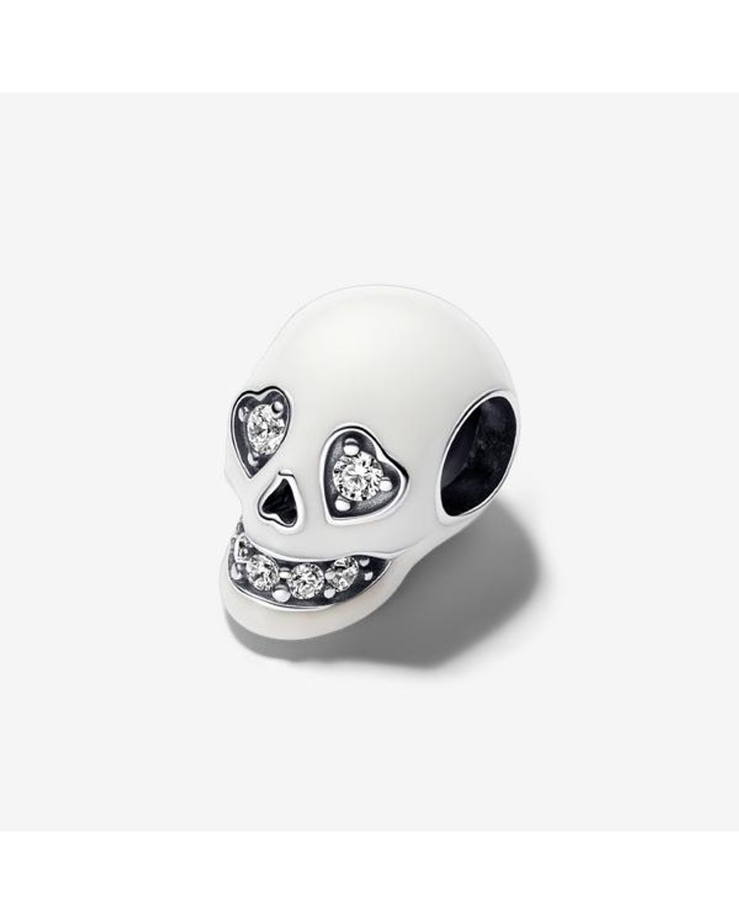 Pandora White Glow-In-The-Dark Sparkling Skull Charm