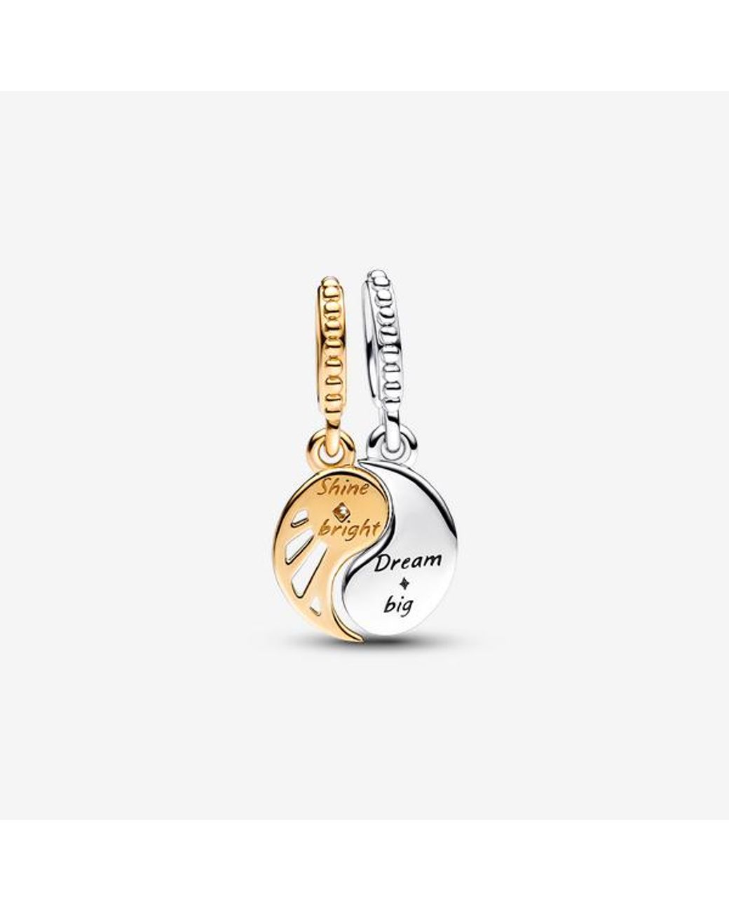 Pandora Blue Two-Tone Splittable Sun & Moon Dangle Charm
