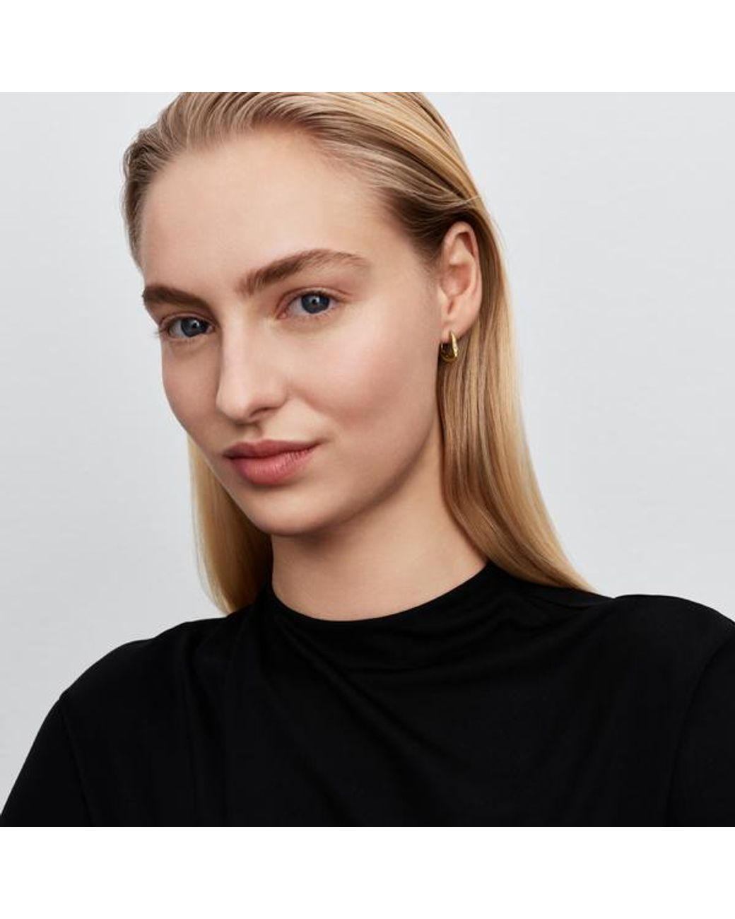 Pandora Metallic Organically Shaped Stone-Set Hoop Earrings
