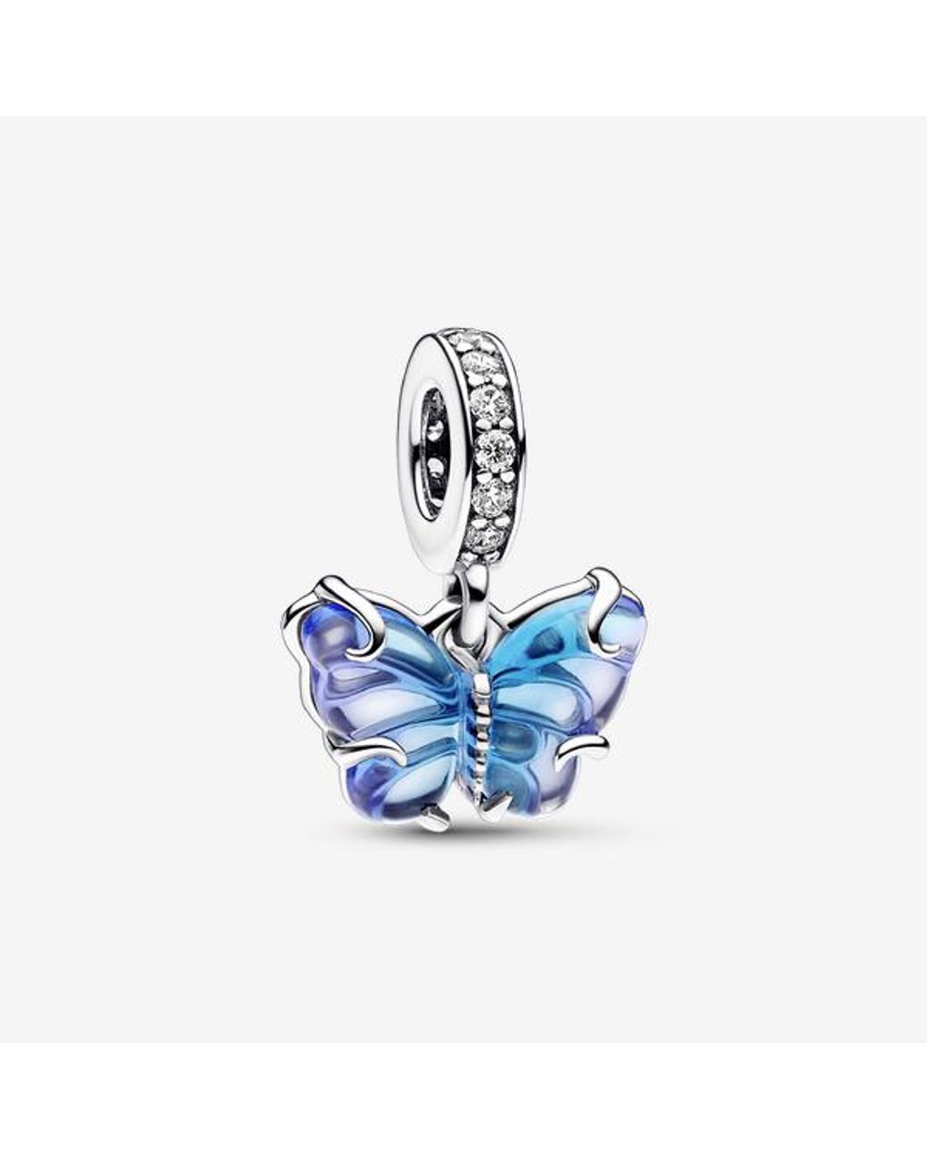 Pandora Blue Murano Glass Butterfly Dangle Charm