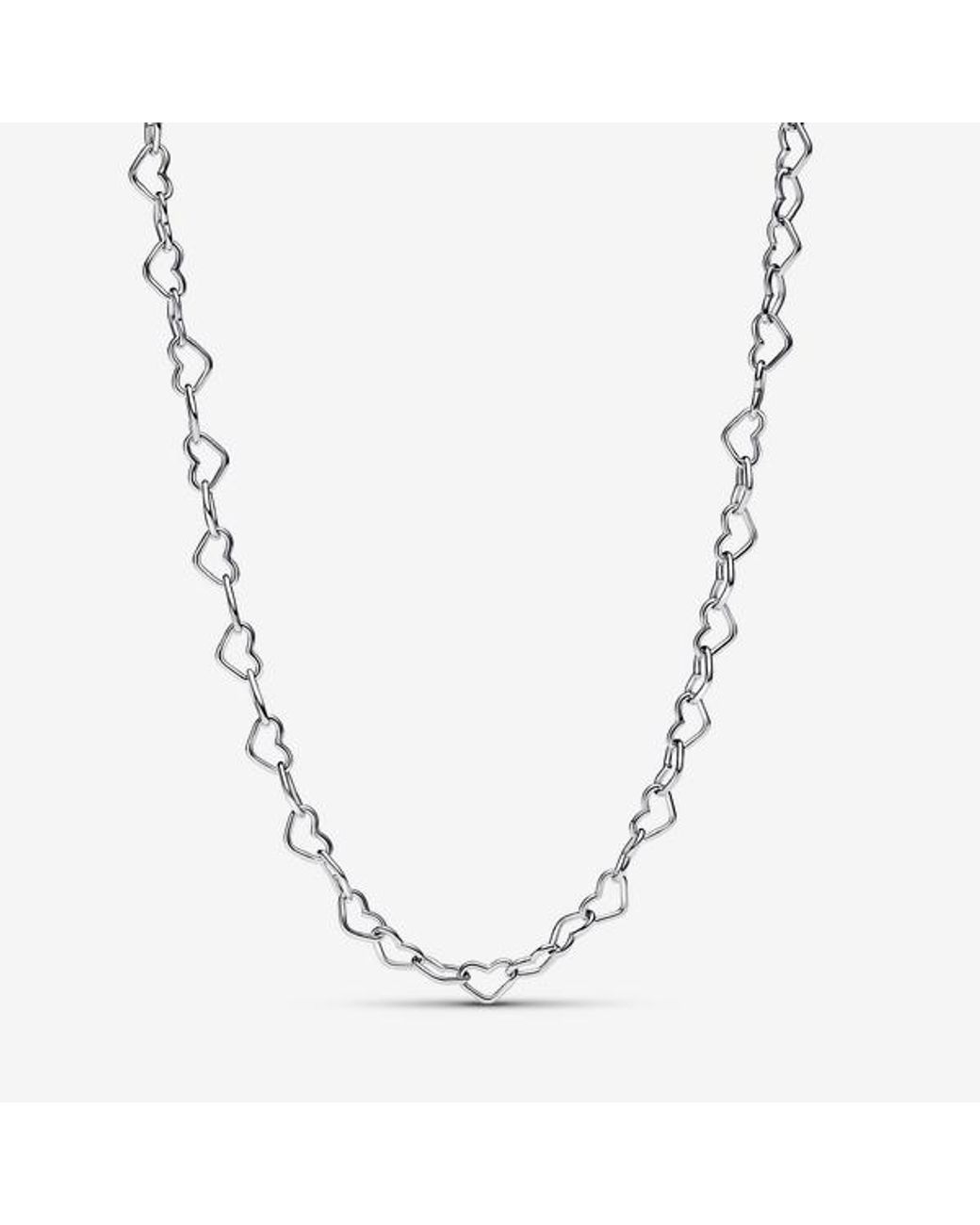 Pandora Metallic Linked Hearts Collier Necklace