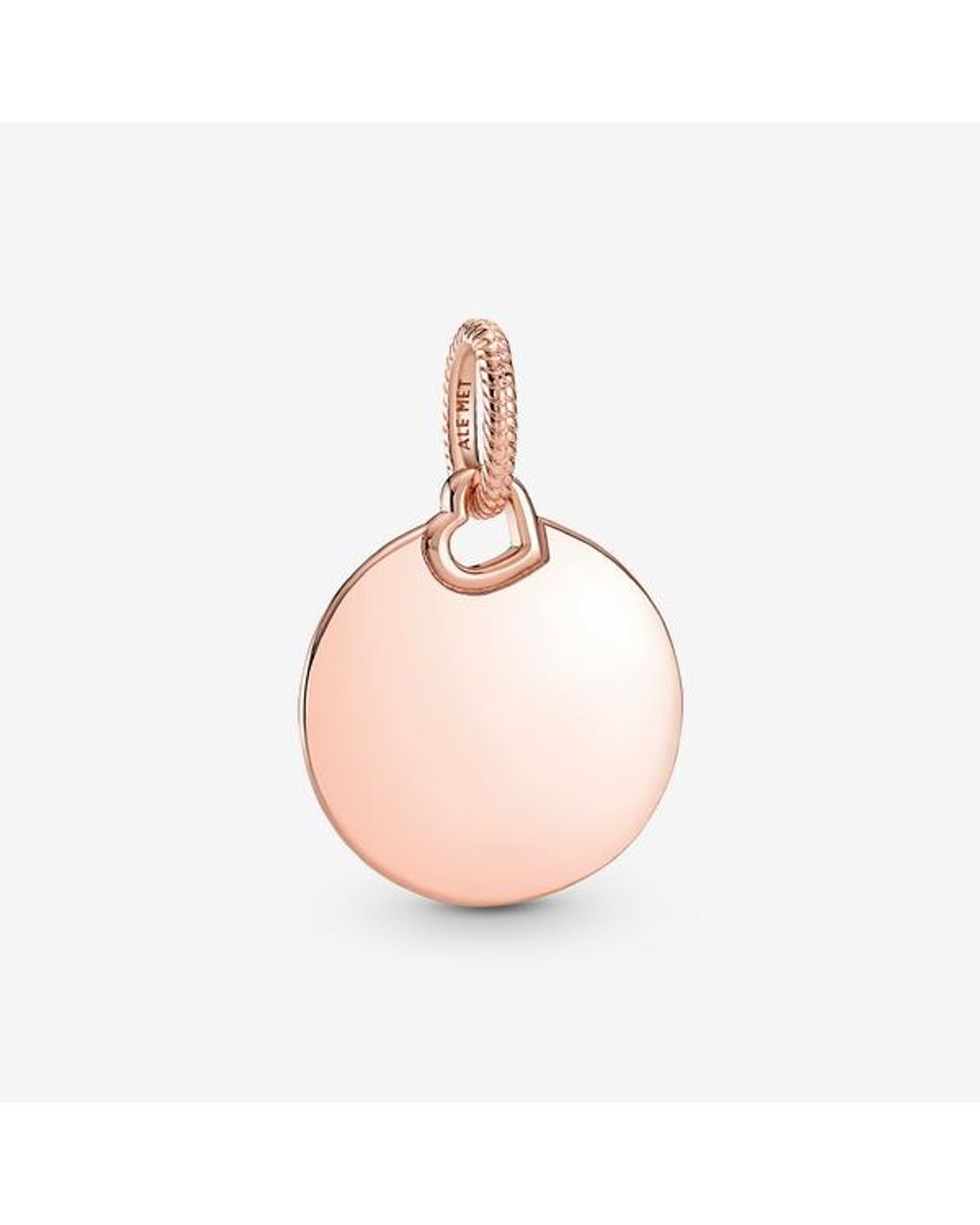 Pandora Pink Engravable Round Tag Pendant