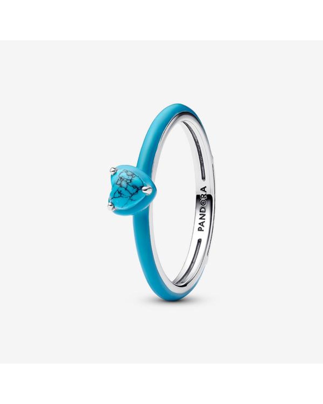 Pandora Blue Coloured Heart Stone Ring