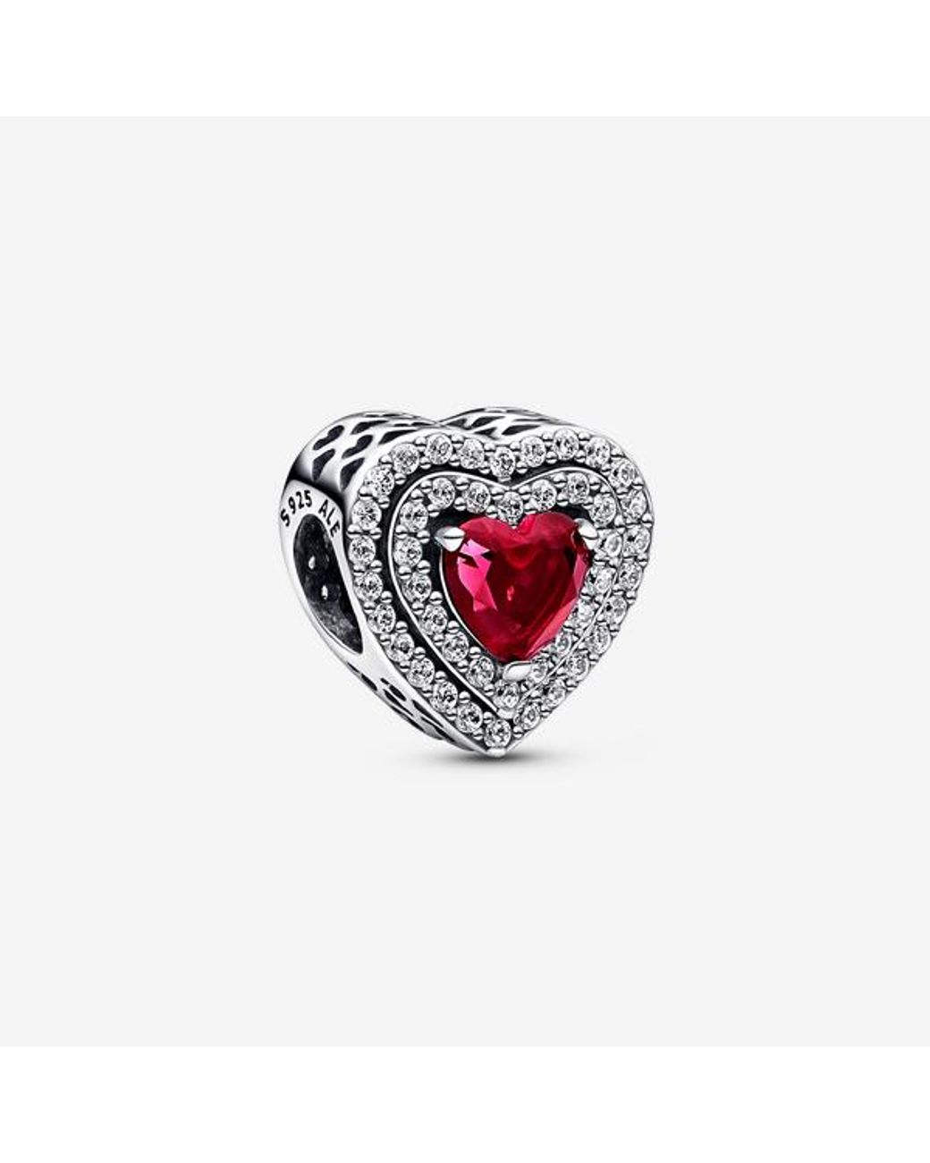 Pandora White Sparkling Levelled Heart Charm