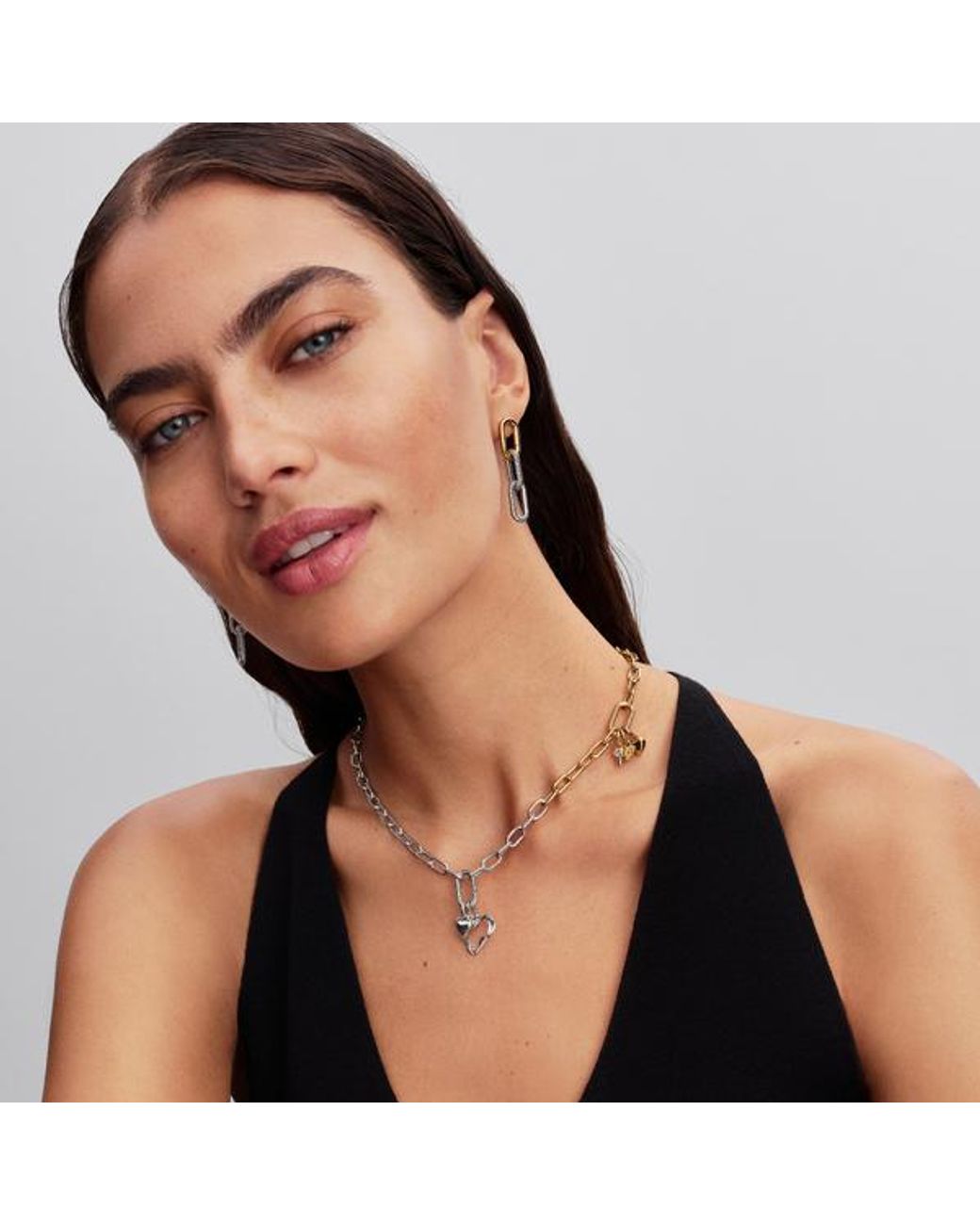 Pandora Metallic Heart Mini Dangle Charm