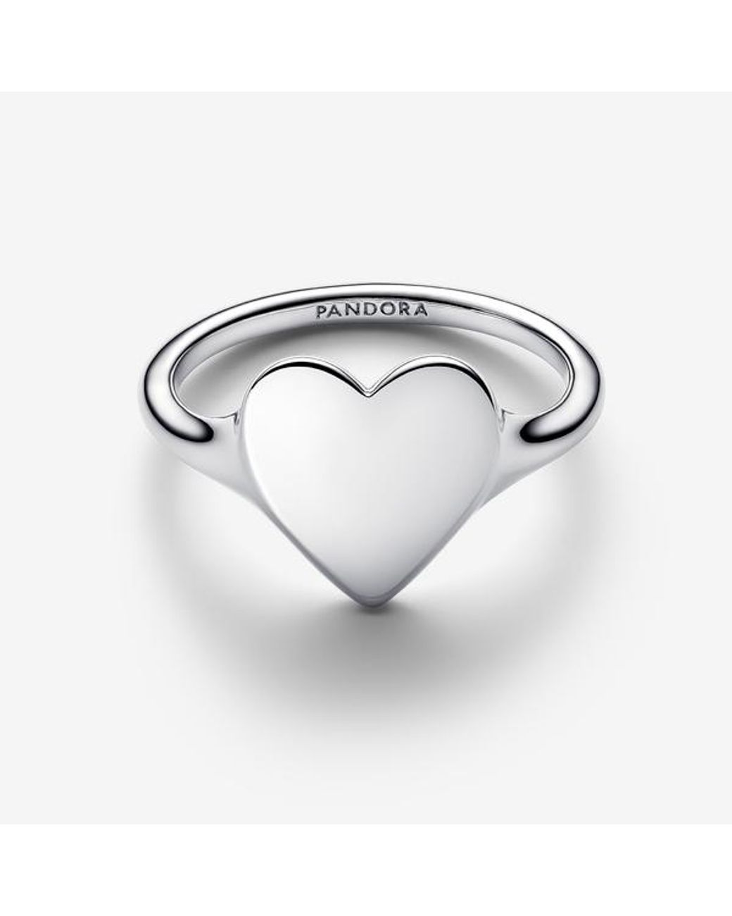 Pandora White Engravable Heart Ring