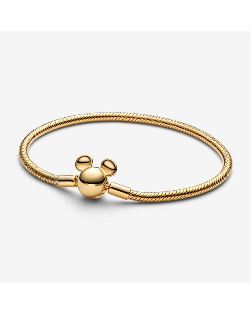 Pandora Metallic Disney Mickey Mouse Clasp Moments Snake Chain Bracelet