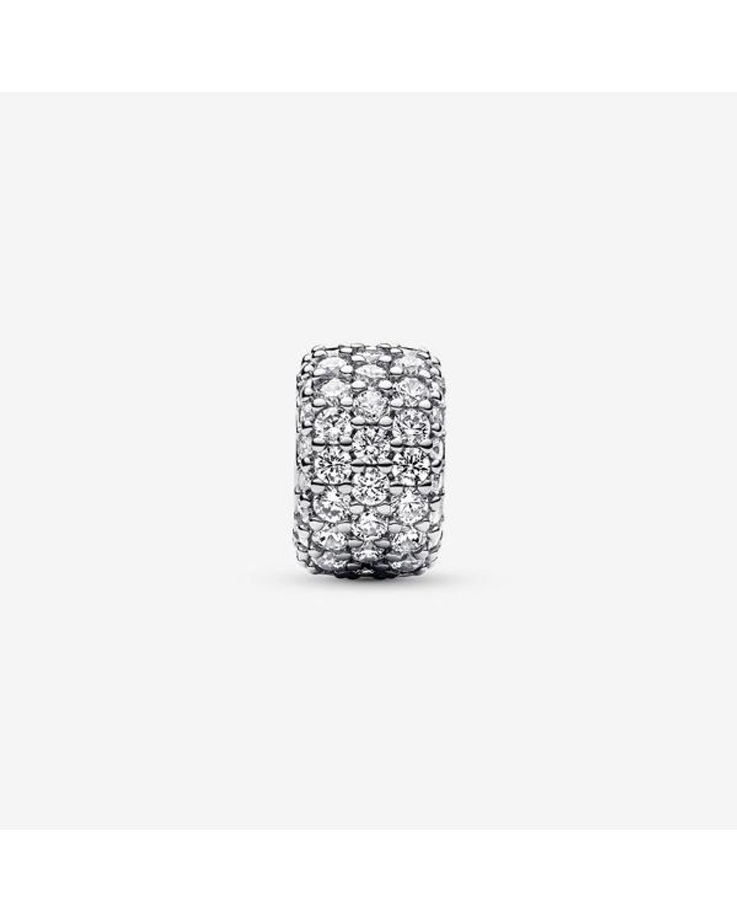 Pandora White Sparkling Pavé Triple-Row Charm