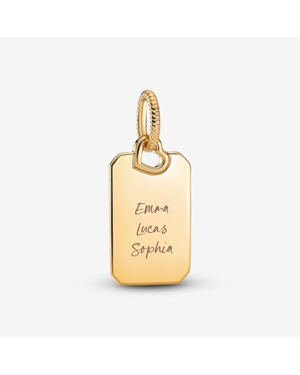 Pandora Metallic Moments Engravable Rectangle 14k Gold-plated Pendant,