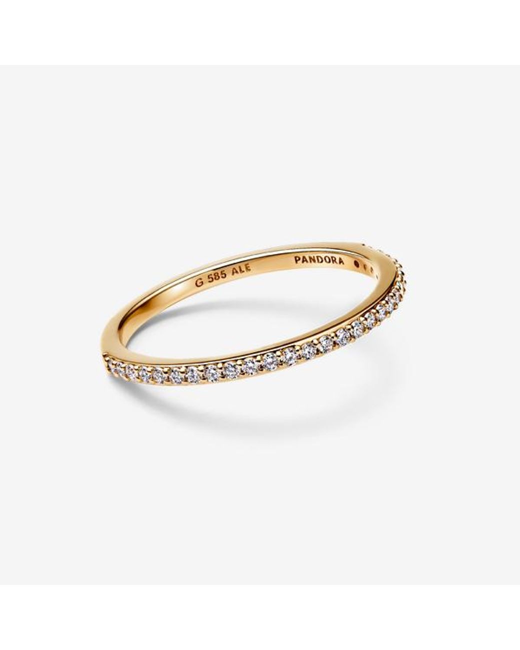 Pandora Metallic Era 14K Lab-Grown Diamond Half Eternity Pavé Band Ring