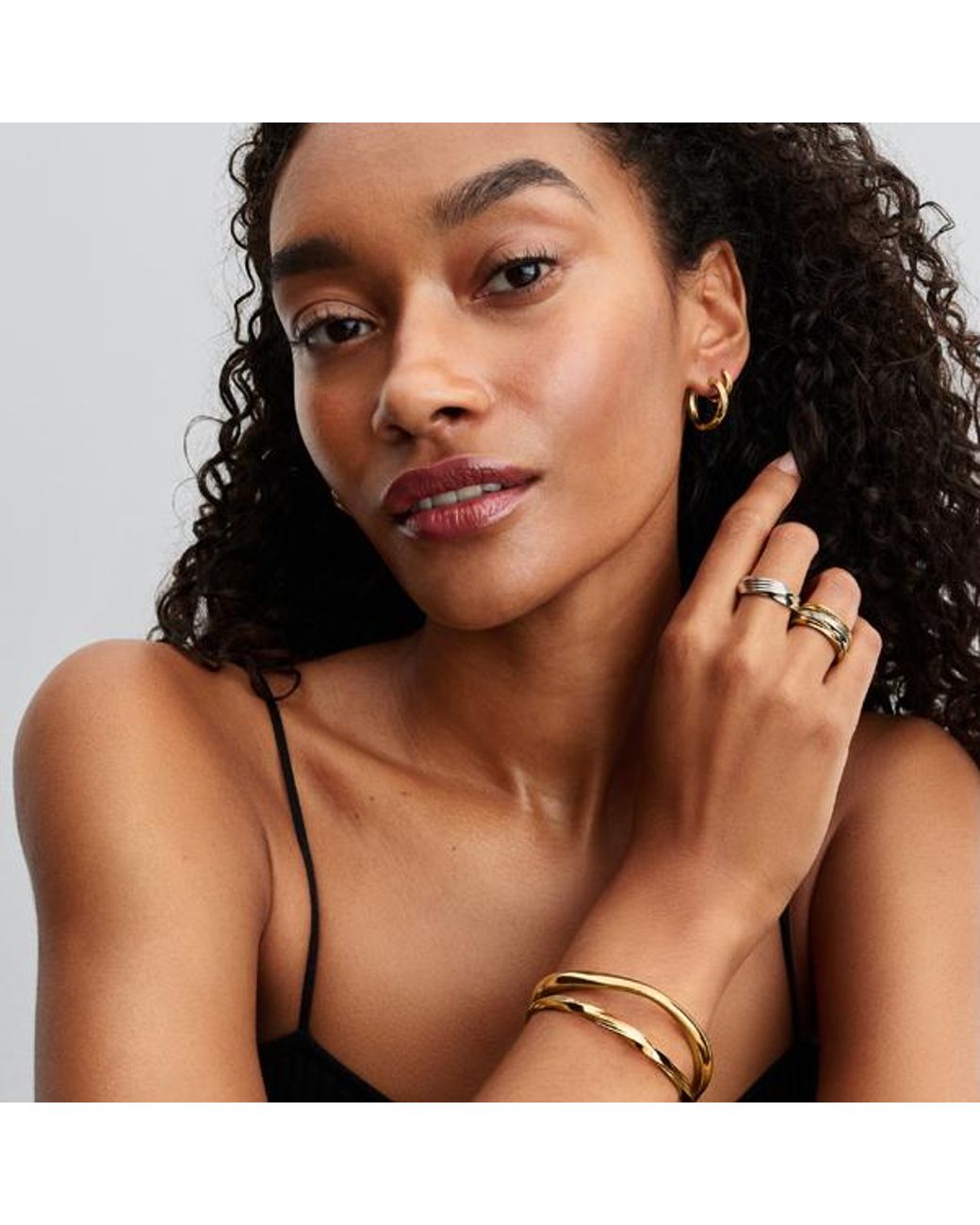 Pandora White Twisted Open Bangle