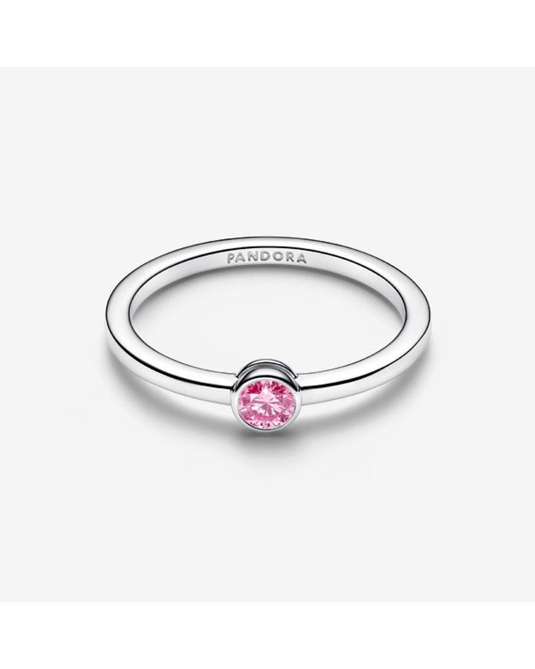Pandora White Era Bezel Sterling Lab-Grown Diamond Ring