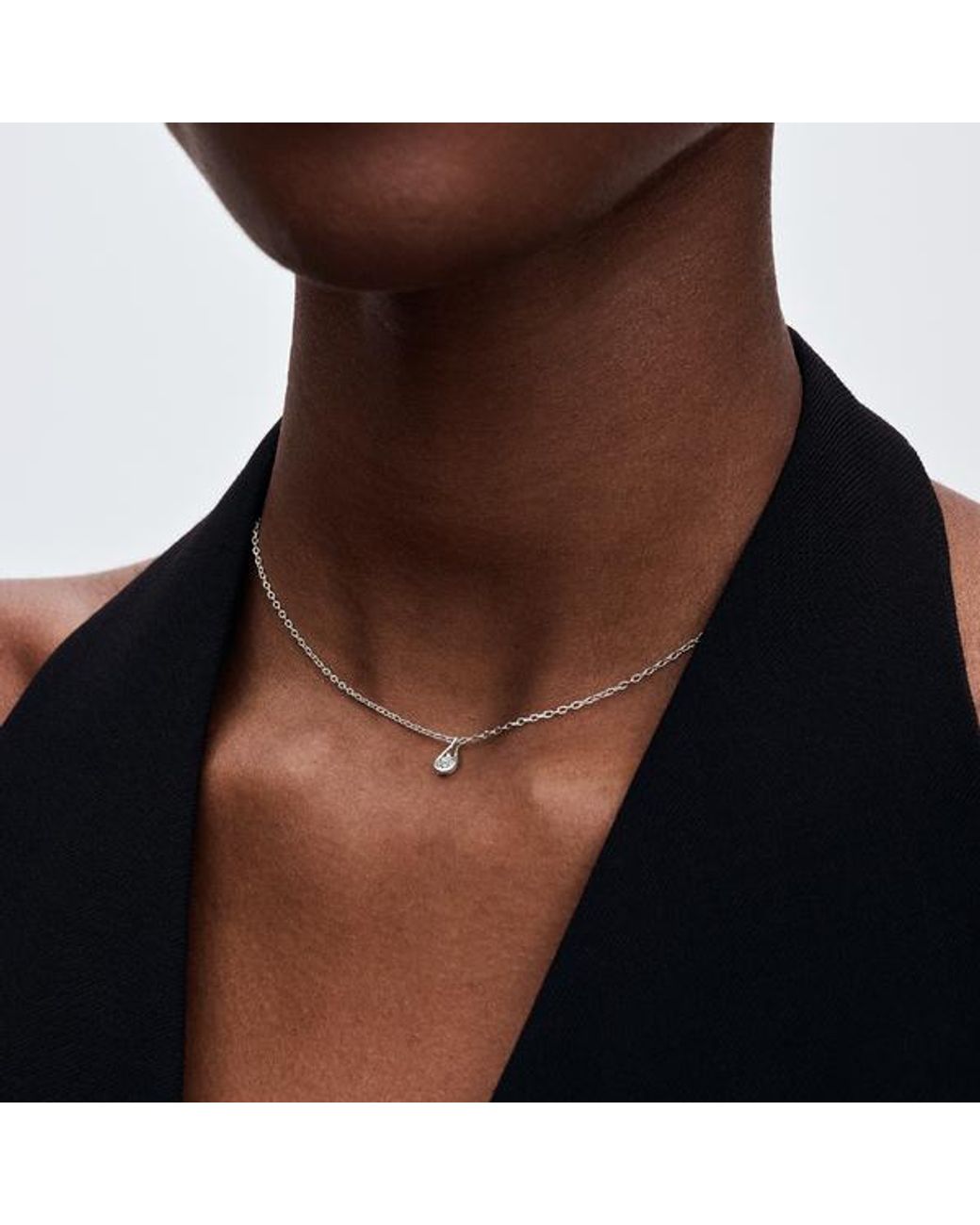 Pandora Metallic Infinite Sterling Lab-Grown Diamond Pendant Necklace