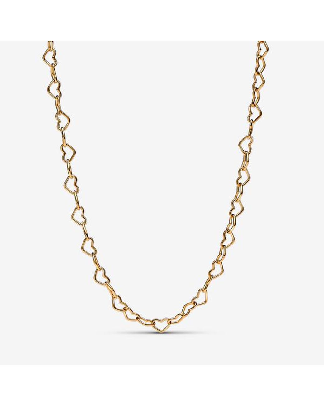 Pandora Metallic Linked Hearts Collier Necklace