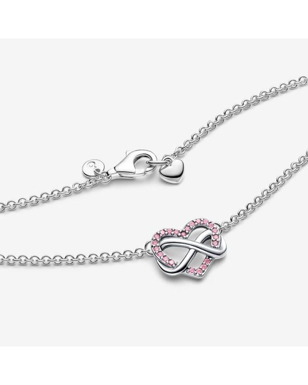 Pandora Metallic Sparkling Infinity Heart Collier Necklace