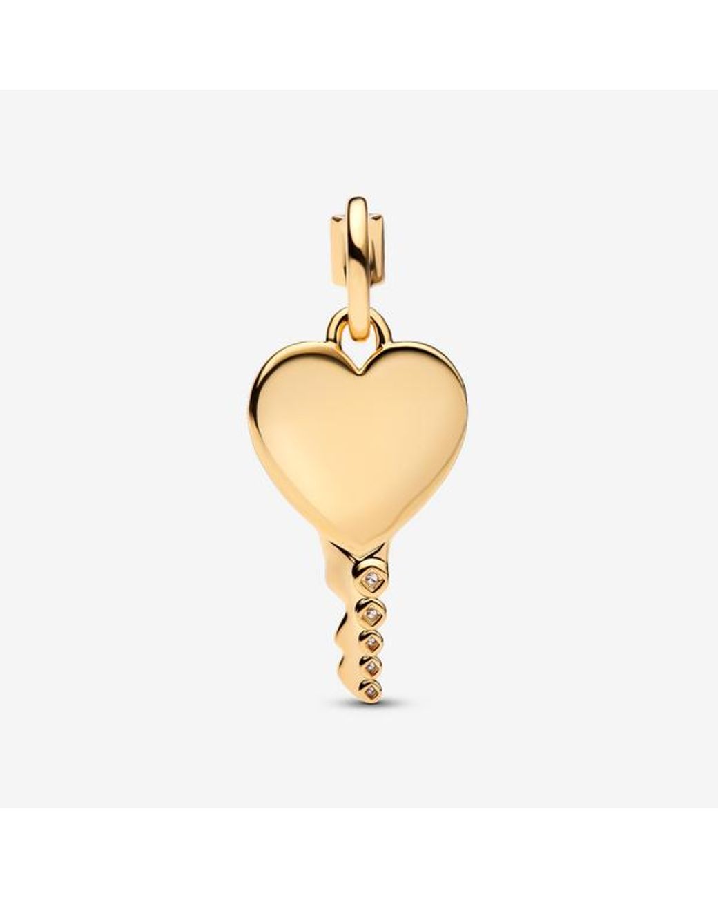 Pandora Metallic Engravable Heart Key Pendant