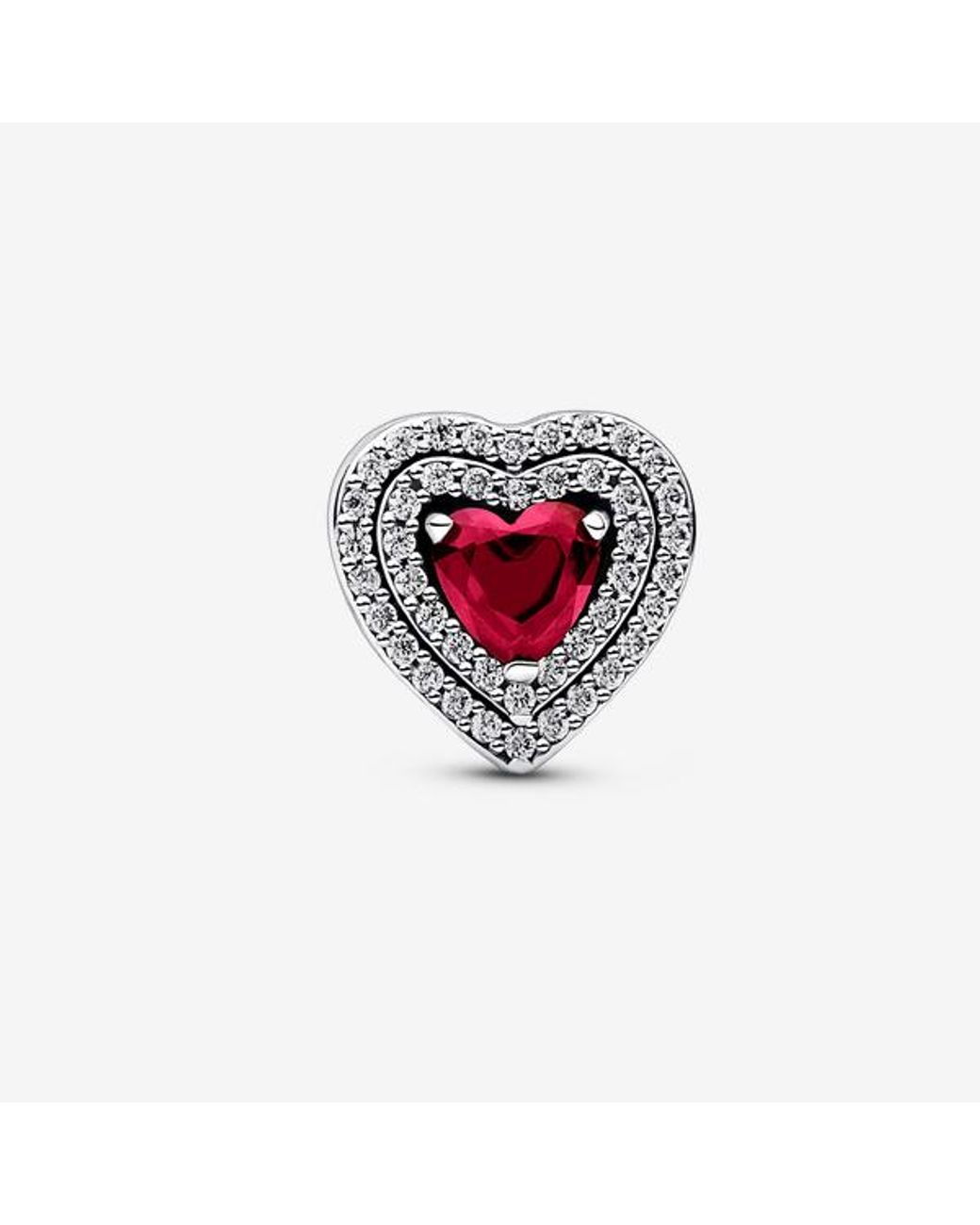 Pandora White Sparkling Levelled Heart Charm