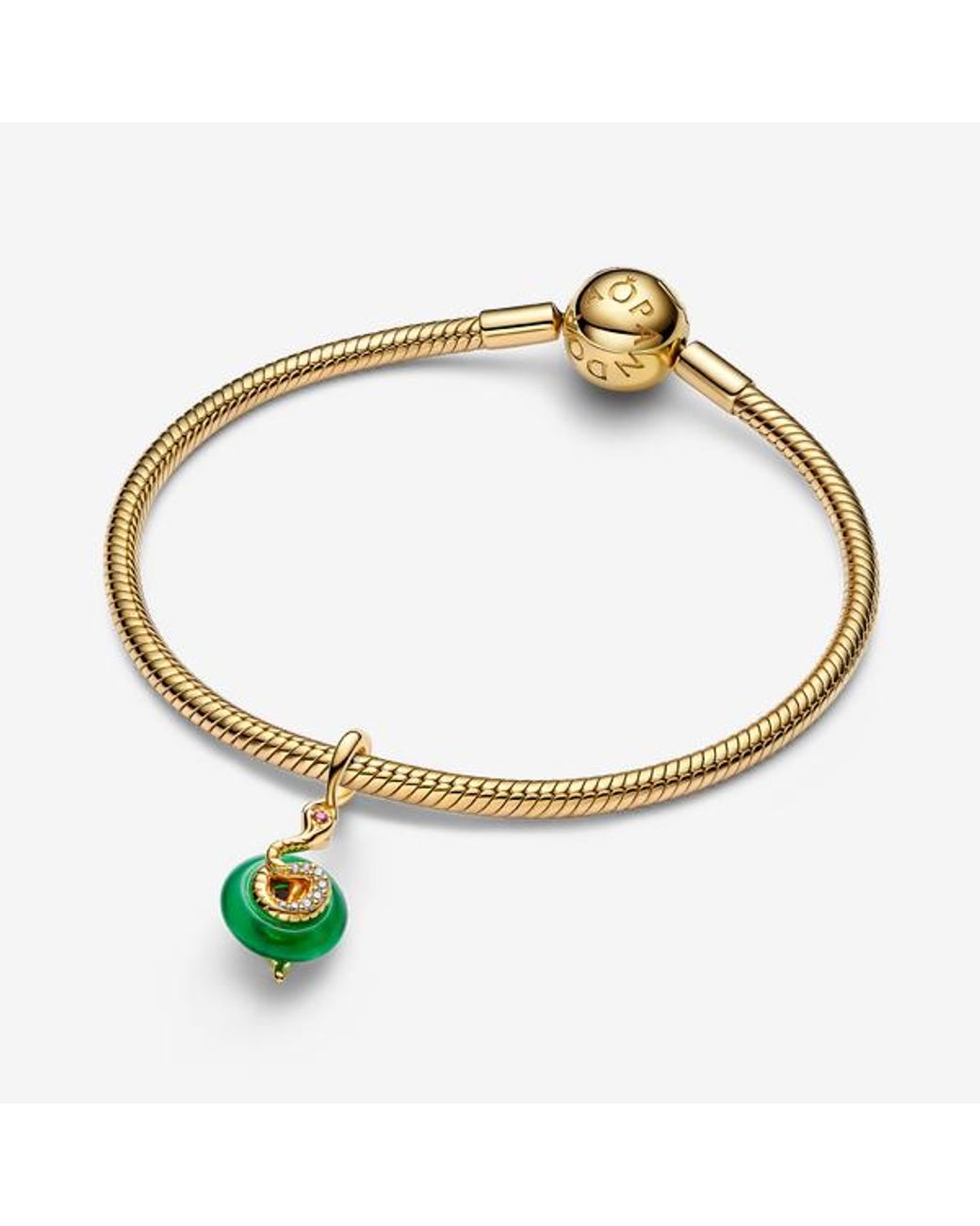 Pandora Green Snake Murano Glass Dangle Charm